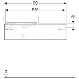 Тумба для раковины Geberit iCon с одним выдвижным ящиком и полкой ДСП белый/матовое покрытие 841490000