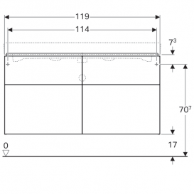 Тумба для раковины Geberit iCon шириной от 120 см с четырьмя выдвижными ящиками ДСП белый/матовое покрытие 841420000