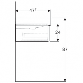 Тумба для раковины Geberit iCon шириной от 120 см с двумя выдвижными ящиками ДСП белый/высокоглянцевое покрытие 840120000