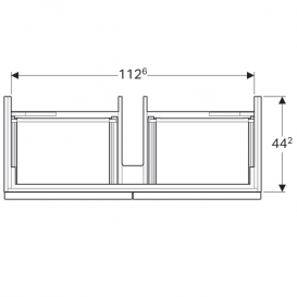 Тумба для раковины Geberit iCon шириной от 120 см с двумя выдвижными ящиками ДСП платиновый/высокоглянцевое покрытие 840122000