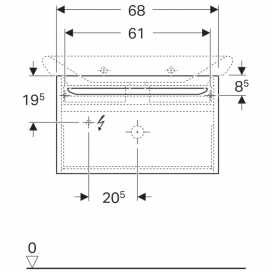 Тумба для раковины Geberit myDay с одним выдвижным ящиком ДСП/МДФ белый/высокоглянцевое покрытие Y824080000