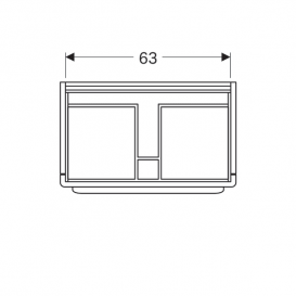 Тумба для раковины Geberit myDay с одним выдвижным ящиком ДСП серо-коричневый/высокоглянцевое покрытие Y824081000