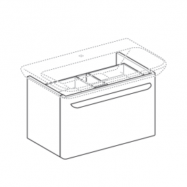 Тумба для раковины Geberit myDay с одним выдвижным ящиком ДСП серо-коричневый/высокоглянцевое покрытие Y824081000