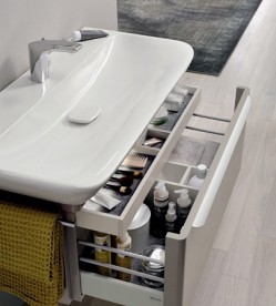 Тумба для раковины Geberit myDay с одним выдвижным ящиком ДСП/МДФ белый/высокоглянцевое покрытие 824100000