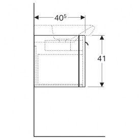 Тумба для раковины Geberit myDay с одним выдвижным ящиком ДСП/МДФ серо-коричневый/высокоглянцевое покрытие 824101000