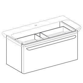 Тумба для раковины Geberit myDay с одним выдвижным ящиком ДСП/МДФ серо-коричневый/высокоглянцевое покрытие 824101000