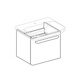 Тумба для раковины Geberit myDay с одним выдвижным ящиком ДСП/МДФ серо-коричневый/высокоглянцевое покрытие Y824061000