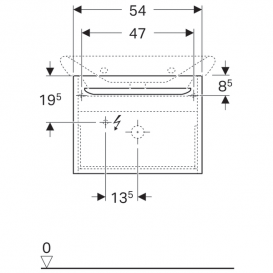Тумба для раковини Geberit myDay з одним висувним ящиком ДСП/МДФ білий/високоглянцеве покриття Y824065000
