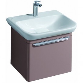 Тумба для раковины Geberit myDay с одним выдвижным ящиком ДСП/МДФ серо-коричневый/высокоглянцевое покрытие 824066000