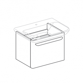 Тумба для раковины Geberit myDay с одним выдвижным ящиком ДСП/МДФ серо-коричневый/высокоглянцевое покрытие 824066000