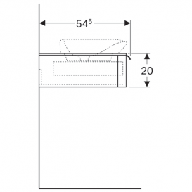 Тумба для раковины Geberit myDay с одним выдвижным ящиком ДСП/МДФ белый/высокоглянцевое покрытие 824160000