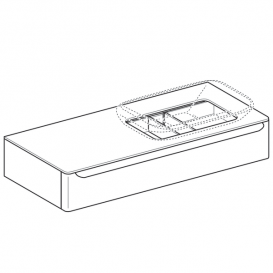 Тумба для раковины Geberit myDay с одним выдвижным ящиком ДСП/МДФ белый/высокоглянцевое покрытие 824160000