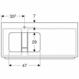 Тумба для раковини Geberit myDay з одним висувним ящиком ДСП/МДФ білий/високоглянцеве покриття 824260000