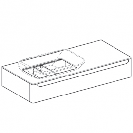 Тумба для раковини Geberit myDay з одним висувним ящиком ДСП/МДФ білий/високоглянцеве покриття 824260000