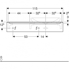 Тумба для раковини Geberit myDay з одним висувним ящиком ДСП/МДФ сіро-коричневий/високоглянцеве покриття 824161000