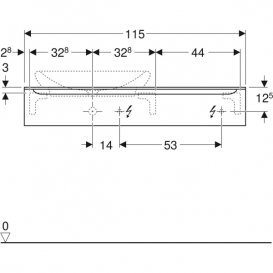 Тумба для раковини Geberit myDay з одним висувним ящиком ДСП/МДФ сіро-коричневий/високоглянцеве покриття 824261000