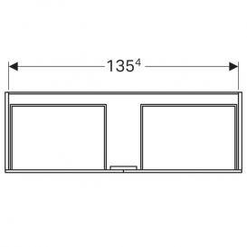 Тумба для раковины Geberit Xeno² изготовленной из минерального материала с двумя выдвижными ящиками ДСП серый/меламин древесная структура 500.348.43.1