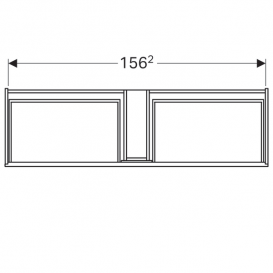 Тумба для раковины Geberit Xeno² изготовленной из минерального материала с двумя выдвижными ящиками ДСП серый/меламин древесная структура 500.346.43.1