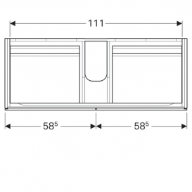 Тумба для раковины Geberit Xeno² с четырьмя выдвижными ящиками ДСП серый/матовое покрытие 500.518.00.1