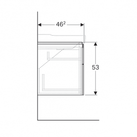 Тумба для раковины Geberit Xeno² с четырьмя выдвижными ящиками ДСП серый/матовое покрытие 500.518.00.1