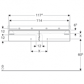 Тумба для раковины Geberit Xeno² с двумя выдвижными ящиками ДСП серый/матовое покрытие 500.517.00.1