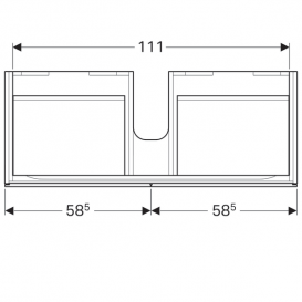 Тумба для раковины Geberit Xeno² с двумя выдвижными ящиками ДСП серый/матовое покрытие 500.517.00.1