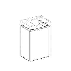 Тумба для раковини Geberit Xeno² з одними дверима ДСП сірий/матове покриття 500.502.00.1