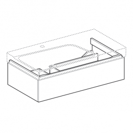 Тумба для раковини Geberit Xeno² з полицею і одним висувним ящиком ДСП сірий/меламін деревна структура 500.513.43.1