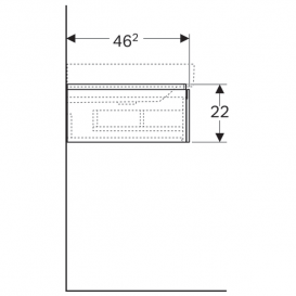 Тумба для раковины Geberit Xeno² с полкой и одним выдвижным ящиком ДСП серый/меламин древесная структура 500.514.43.1