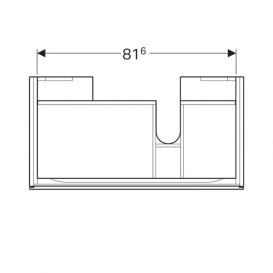 Тумба для раковини Geberit Xeno² з полицею і одним висувним ящиком ДСП сірий/матове покриття 500.514.00.1