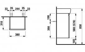Тумба для раковины Laufen Pro А подвесная ДВП венге H4830120954231