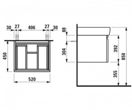 Тумба для раковины Laufen Pro А подвесная ДВП венге H4830340954231
