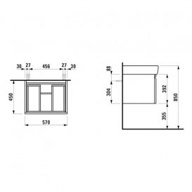 Тумба для раковины Laufen Pro А подвесная ДВП мультиколор H4830420959991