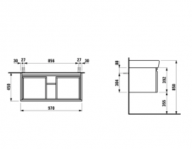 Тумба для раковины Laufen Pro А подвесная ДВП белый глянцевый H4830720954751