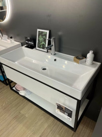 Тумба Fancy Marble Mar 1000 с раковиной Signe 1000 МДФ/металл белый 14210012200