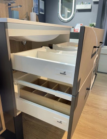 Тумба Fancy Marble Messi с раковиной Mikaela 900 МДФ графит матовый 14009028400