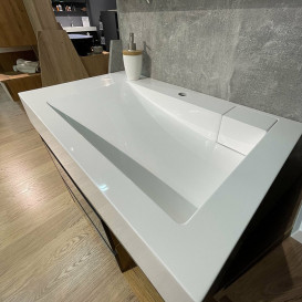 Тумба Fancy Marble Trinidat 80х50 см с раковиной Shelly шпон серый/дерево 11908012200