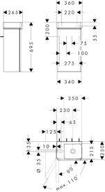 Тумба Hansgrohe Xelu Q с раковиной 36х26,5 см петли слева МДФ матовый серый 54363670