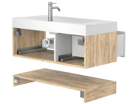 Тумба Miraggio Duo з раковиною Fly 1000 ДСП білий/дуб канзас 8814999