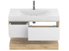 Тумба Miraggio Duo з раковиною Fly 1000 ДСП білий/дуб канзас 8814999