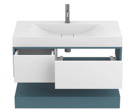 Тумба Miraggio Duo з раковиною Fly 1000 МДФ білий/камінь зелений 8814962