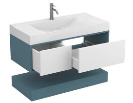 Тумба Miraggio Duo з раковиною Fly 1000 МДФ білий/камінь зелений 8814962