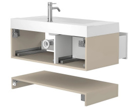Тумба Miraggio Duo з раковиною Fly 1000 МДФ білий/кашемір 8814977
