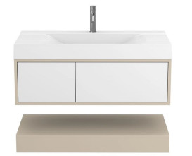 Тумба Miraggio Duo з раковиною Fly 1000 МДФ білий/кашемір 8814977