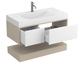 Тумба Miraggio Duo з раковиною Fly 1000 МДФ білий/кашемір 8814977