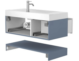 Тумба Miraggio Duo с раковиной Fly 1000 МДФ белый/серый 8814989