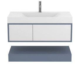 Тумба Miraggio Duo с раковиной Fly 1000 МДФ белый/серый 8814989