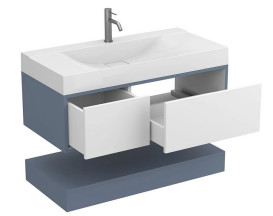 Тумба Miraggio Duo с раковиной Fly 1000 МДФ белый/серый 8814989