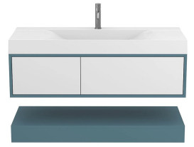 Тумба Miraggio Duo з раковиною Fly 1200 МДФ білий/камінь зелений 8814963