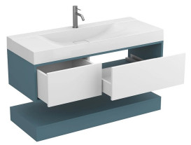 Тумба Miraggio Duo з раковиною Fly 1200 МДФ білий/камінь зелений 8814963